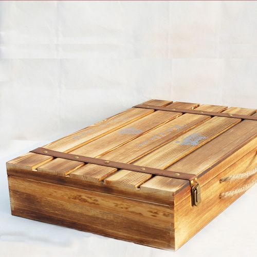 曹縣木制品廠家加工定做精美葡萄酒禮盒 單層烤色紅酒包裝盒批發(fā)圖片